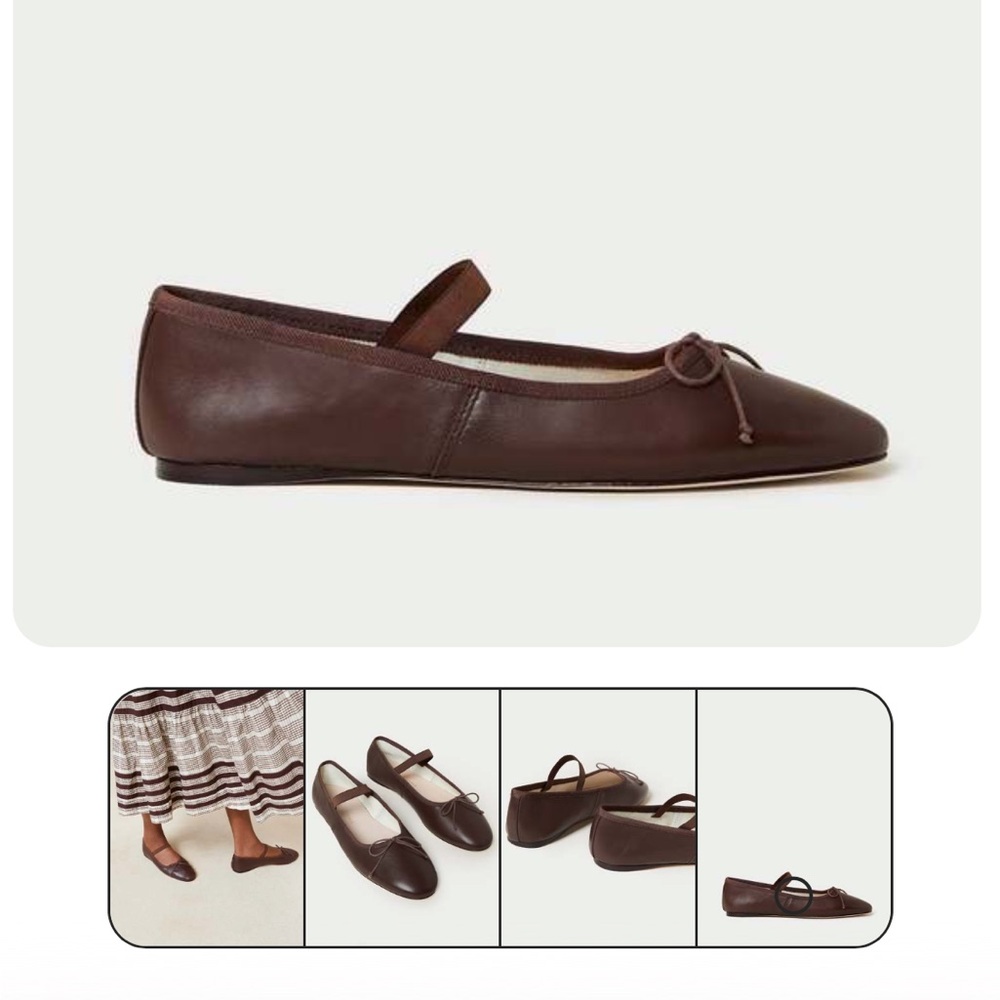 Loeffler Randall Dark Brown Leather Flats
